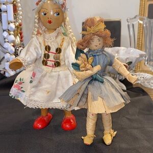 Vintage FolkArt Dolls Poland Corn Husk